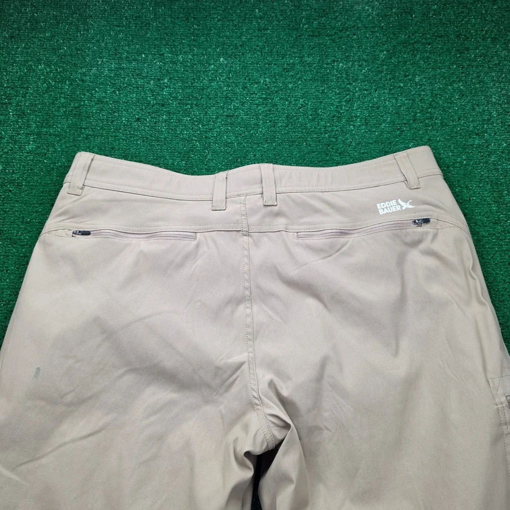 Eddie Bauer Rainier Fleece Lined Outdoor Pants Mens 38x32‎ Beige Hiking Cargo